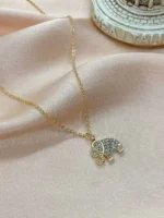 Zirkon Taşlı Fil Fügürlü Kolye