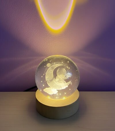 Romantik Astronot Kristal Cam Küre