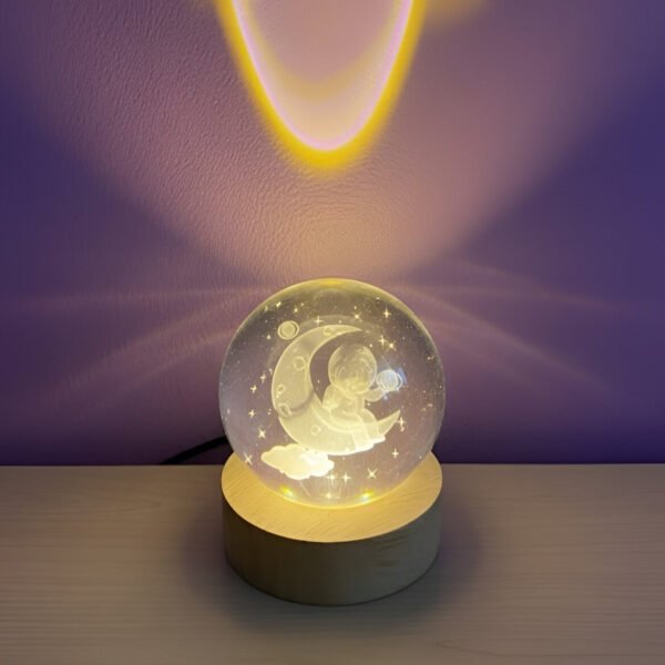 Romantik Astronot Kristal Cam Küre