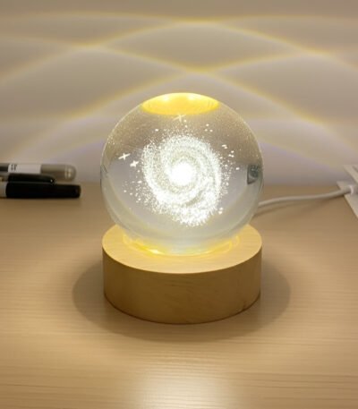 Samanyolu Tasarımlı Kristal Cam Küre