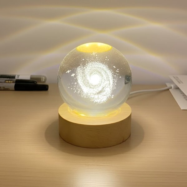 Samanyolu Tasarımlı Kristal Cam Küre