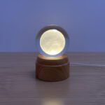 Dolunay Temalı Dönen Kristal Cam Küre - Görsel 2