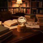 Satürn Temalı Dönen Kristal Cam Küre - Görsel 2