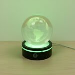 Dünya Figürlü Dönen Kristal Cam Küre - Görsel 3