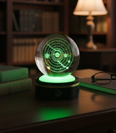 güneş sistemi Temalı Dönen Kristal Cam Küre