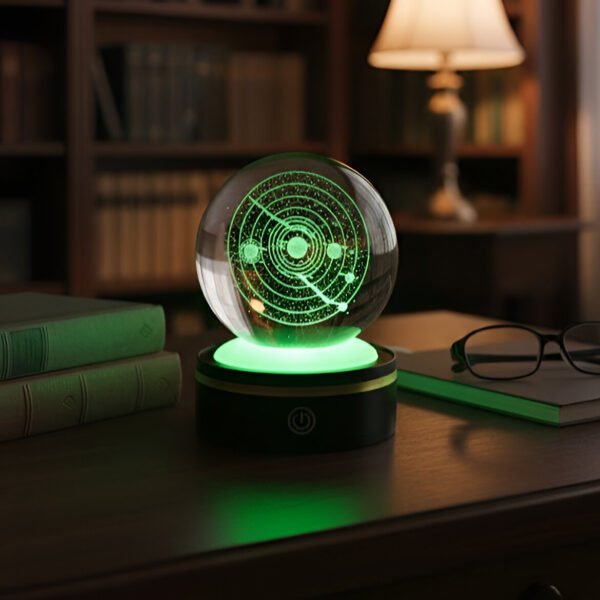 güneş sistemi Temalı Dönen Kristal Cam Küre