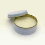 Vanilya Kokulu Beyaz Teneke Mum