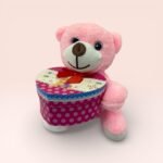 Kalp Kutulu Sevimli Pembe Peluş Ayıcık