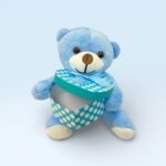 Kalp Kutulu Sevimli Mavi Peluş Ayıcık