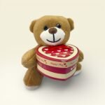 Kalp Kutulu Kahverengi Peluş Ayıcık