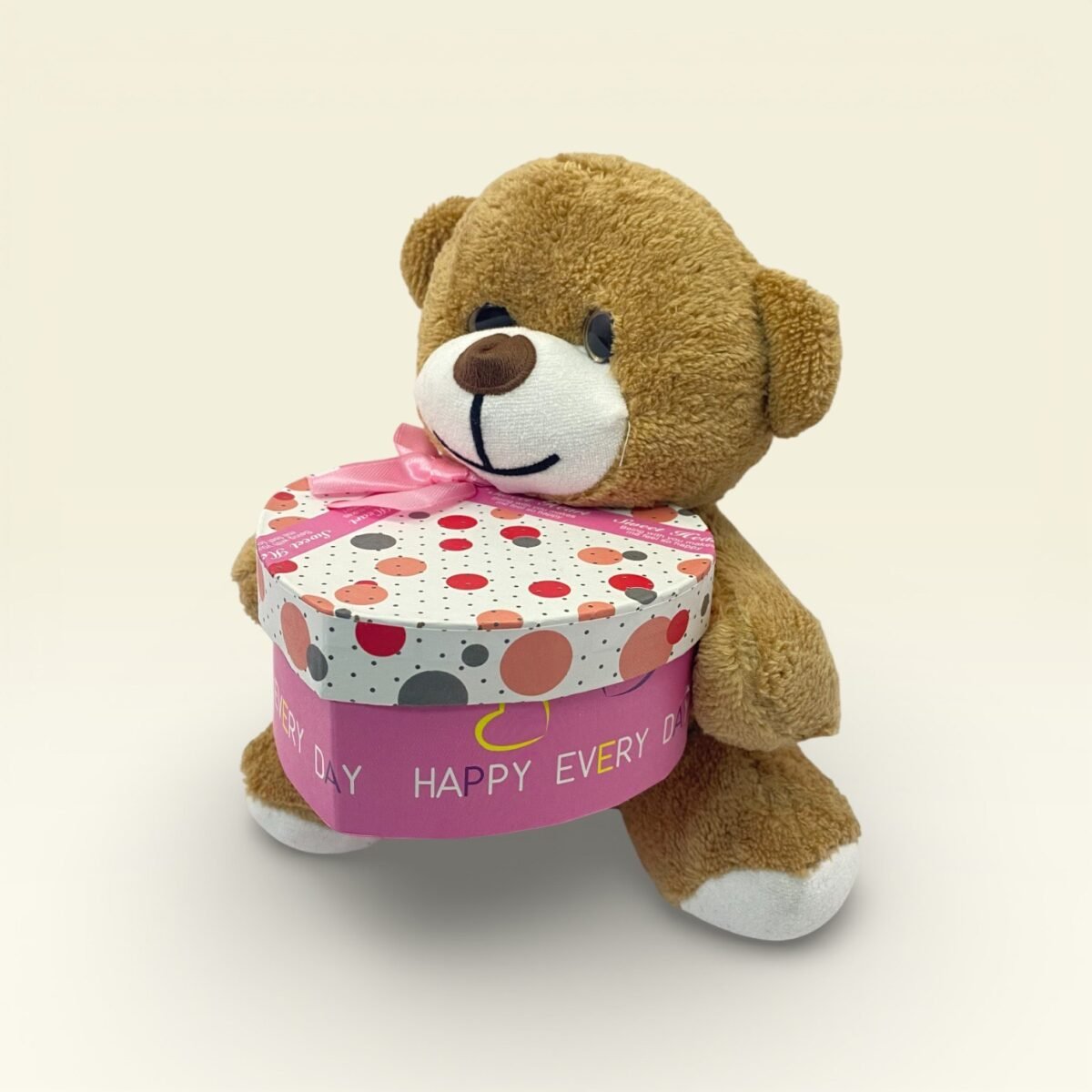 Kalp Kutulu Kahverengi Peluş Ayıcık